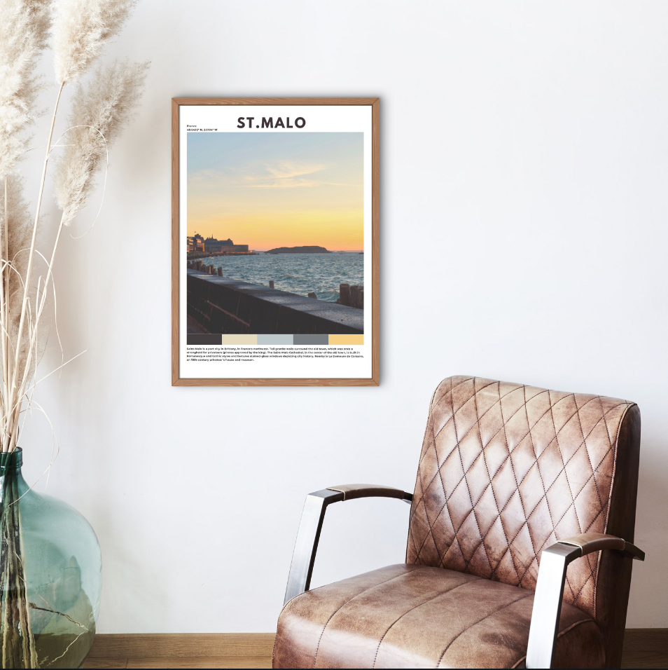 St. Malo Travel Poster | French Coastal City Wall Art Print & Home Decor - Volyart