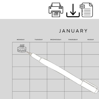 Wellington Coffeeshop Infinity Calendar - Hand-Drawn Digital Planner