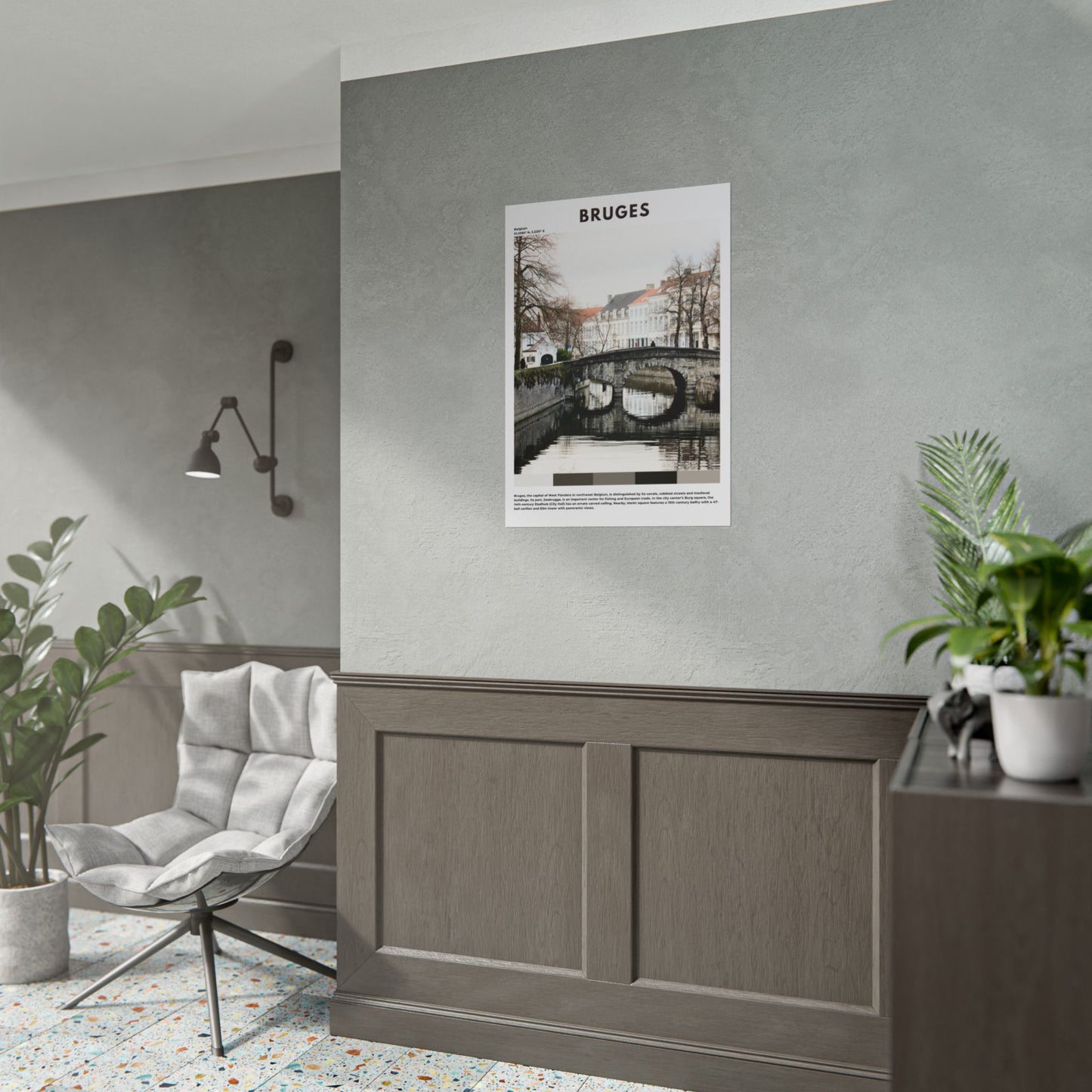 Bruges Travel Poster | Medieval Belgian City Wall Art Print & Home Decor - Volyart