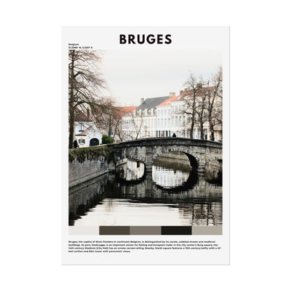 Bruges Travel Poster | Medieval Belgian City Wall Art Print & Home Decor - Volyart