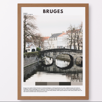Bruges Travel Poster | Medieval Belgian City Wall Art Print & Home Decor - Volyart