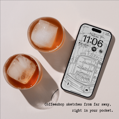 Wellington Coffee Shop Phone Wallpapers - 24 NZ Cafe Illustrations Digital Download