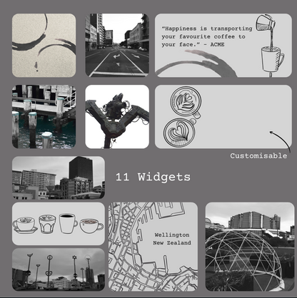 Wellington Café Aesthetic Icon & Widget Pack | Hand-Drawn Monochrome iOS & Android Theme | Digital Home Screen Customization