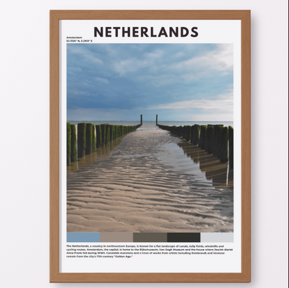 Netherlands Travel Poster | Dutch Landscape Wall Art Print & Home Decor - Volyart