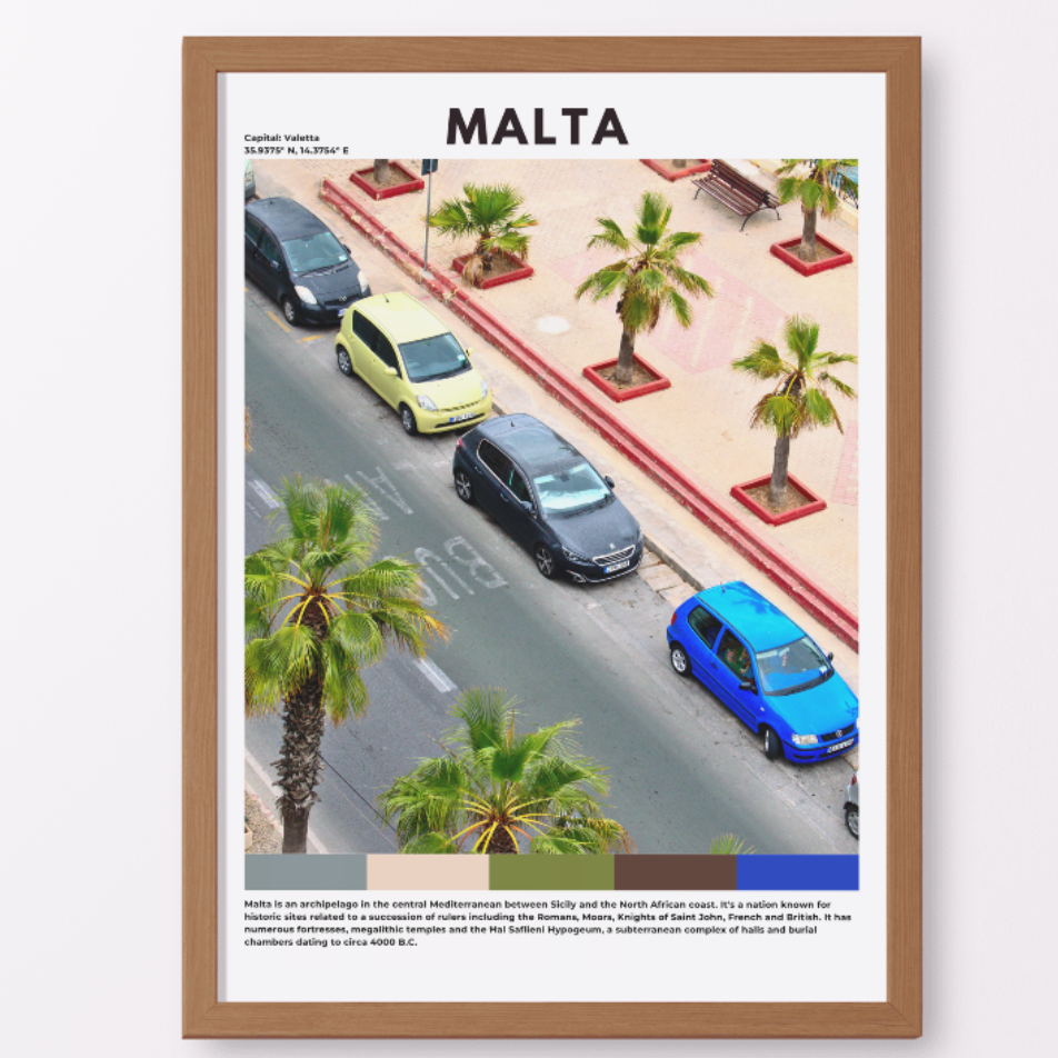 Malta Travel Poster | Mediterranean Island Wall Art Print & Home Decor - Volyart