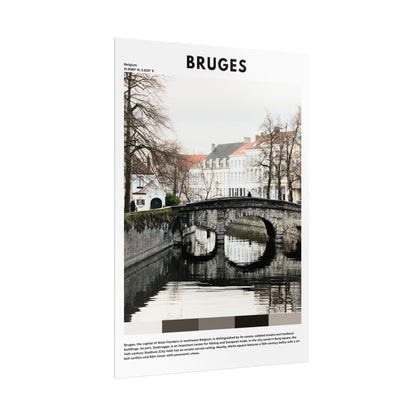 Bruges Travel Poster | Medieval Belgian City Wall Art Print & Home Decor - Volyart